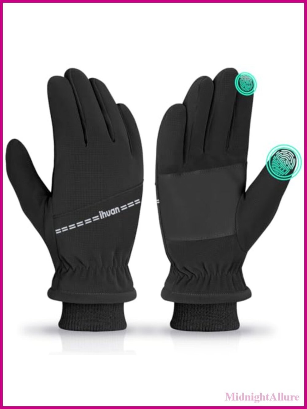 Waterproof Winter Ski Gloves Thermal Touchscreen Faux Leather Palm